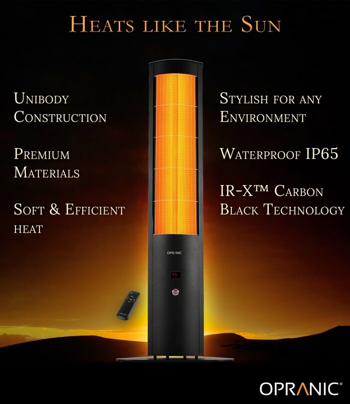 Opranic Thor S70 infrared heater with Unibody construction and IR-X Carbon Black Technology