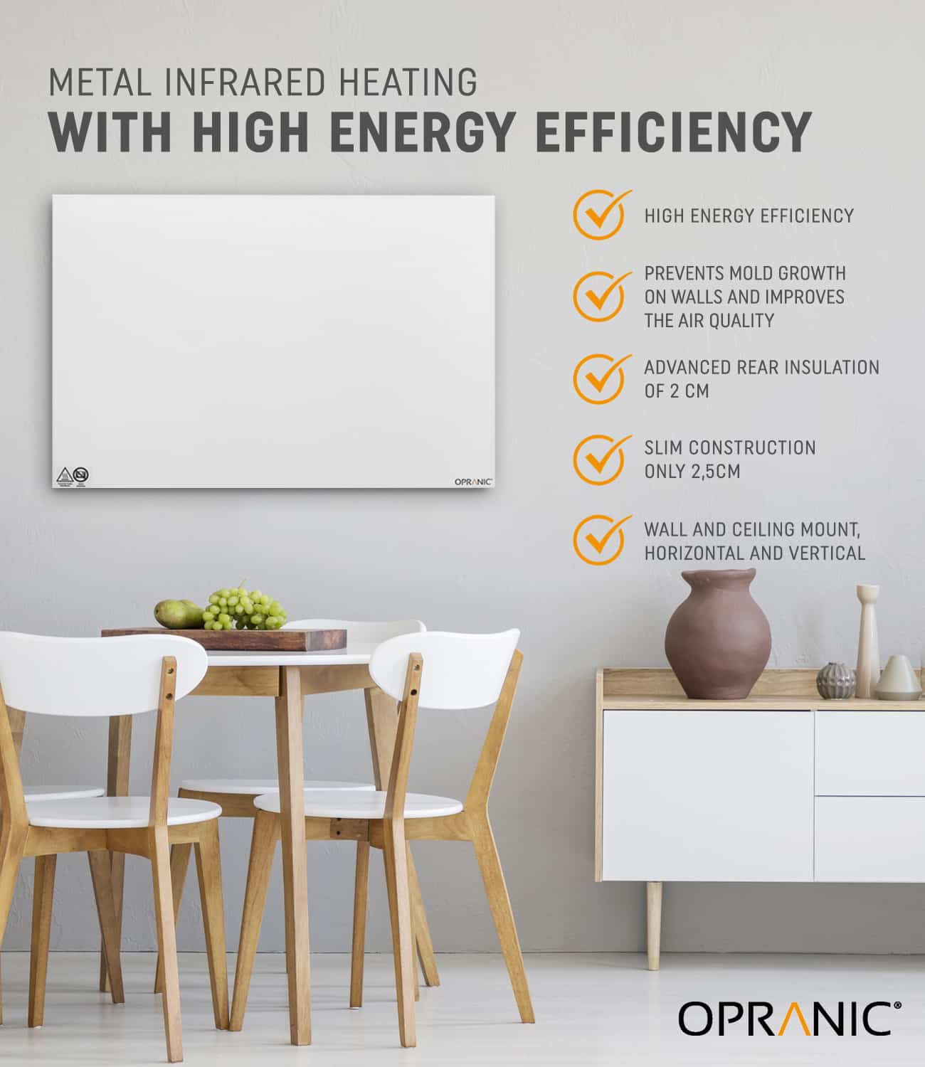 Opranic Infrared Panel Heater P5 Serie