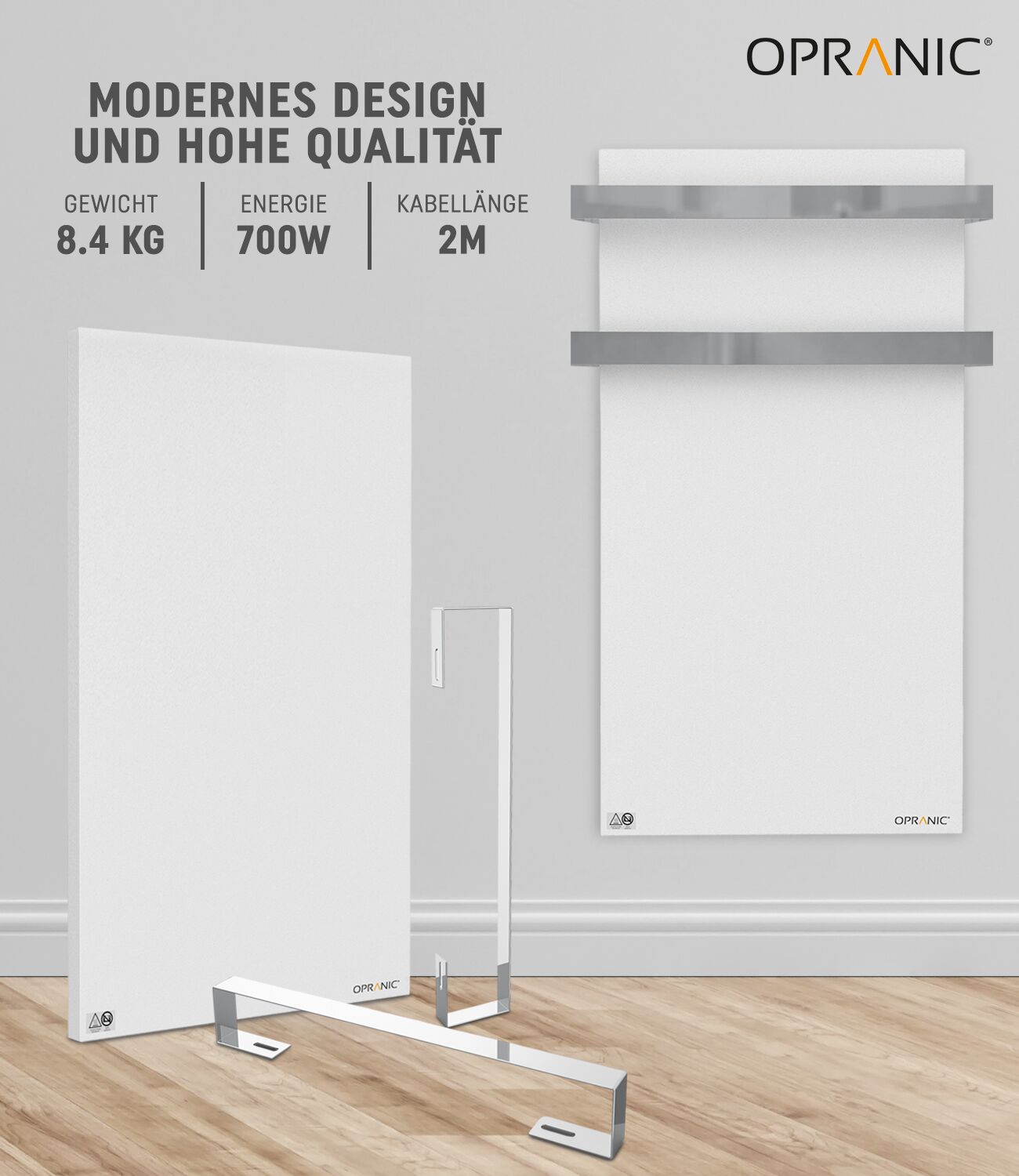 OPRANIC Infrarotheizungen sind ideal für den Einsatz im Badezimmer